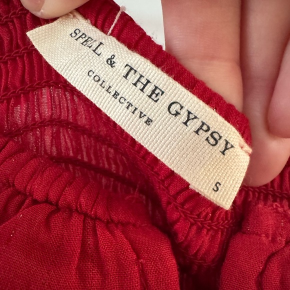 Spell Red One Shoulder Ruffled Midi Dress - Picture 3 of 4